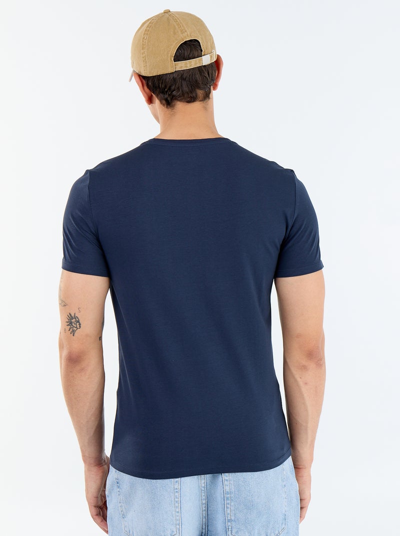 Effen T-shirt - Slim-fit Blauw - Kiabi
