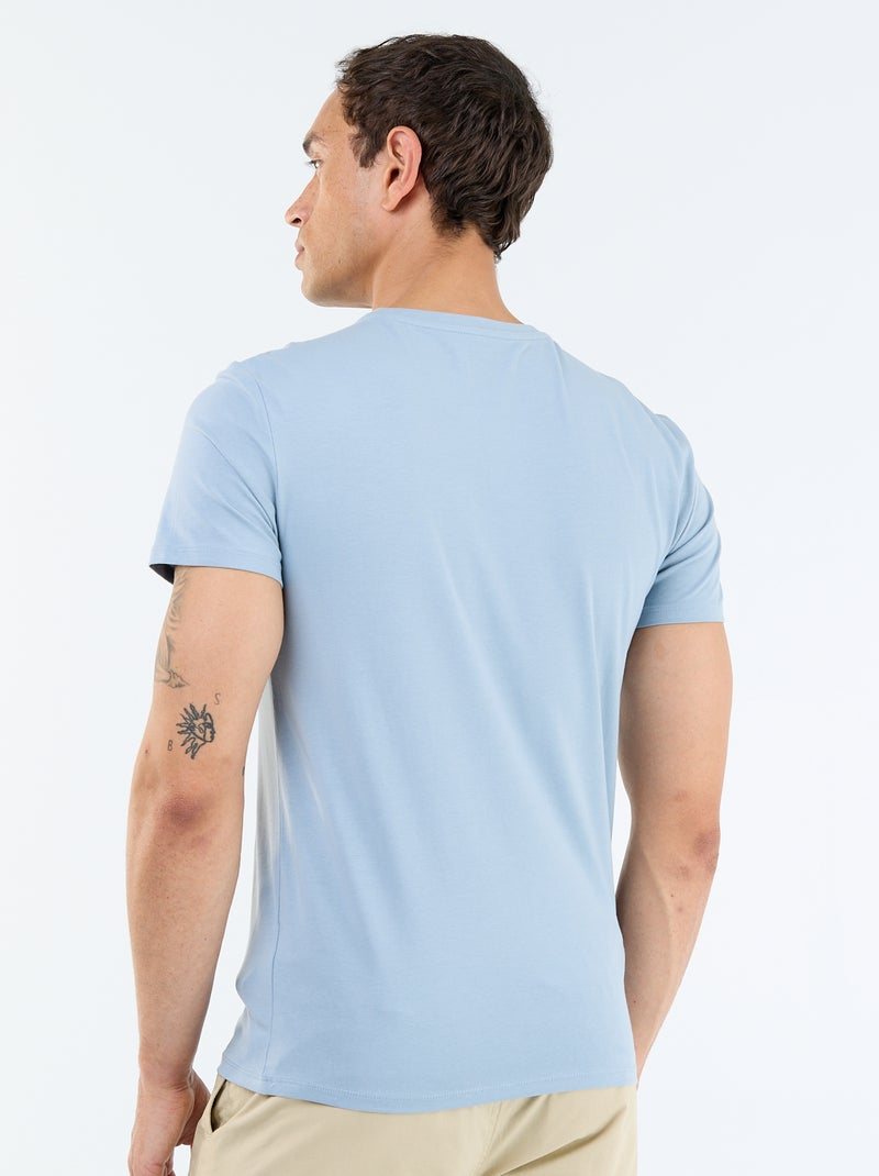 Effen T-shirt - Slim-fit Blauw - Kiabi
