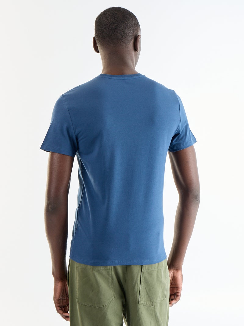 Effen T-shirt - Slim-fit Blauw - Kiabi