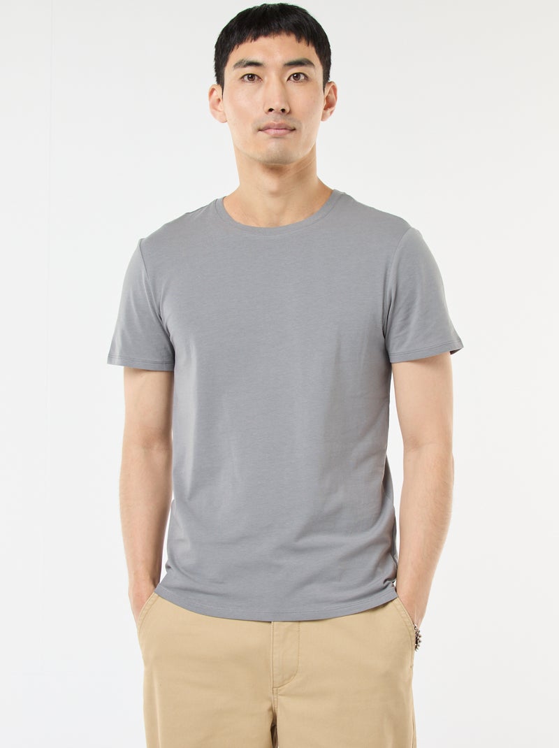 Effen T-shirt - Slim-fit Grijs - Kiabi