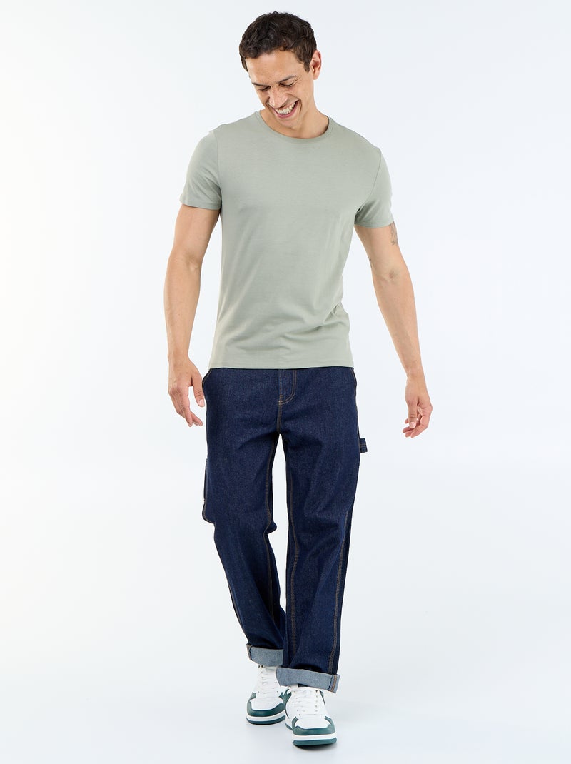 Effen T-shirt - Slim-fit Kaki - Kiabi