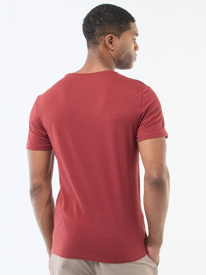 Effen T-shirt - Slim-fit Rood - Kiabi