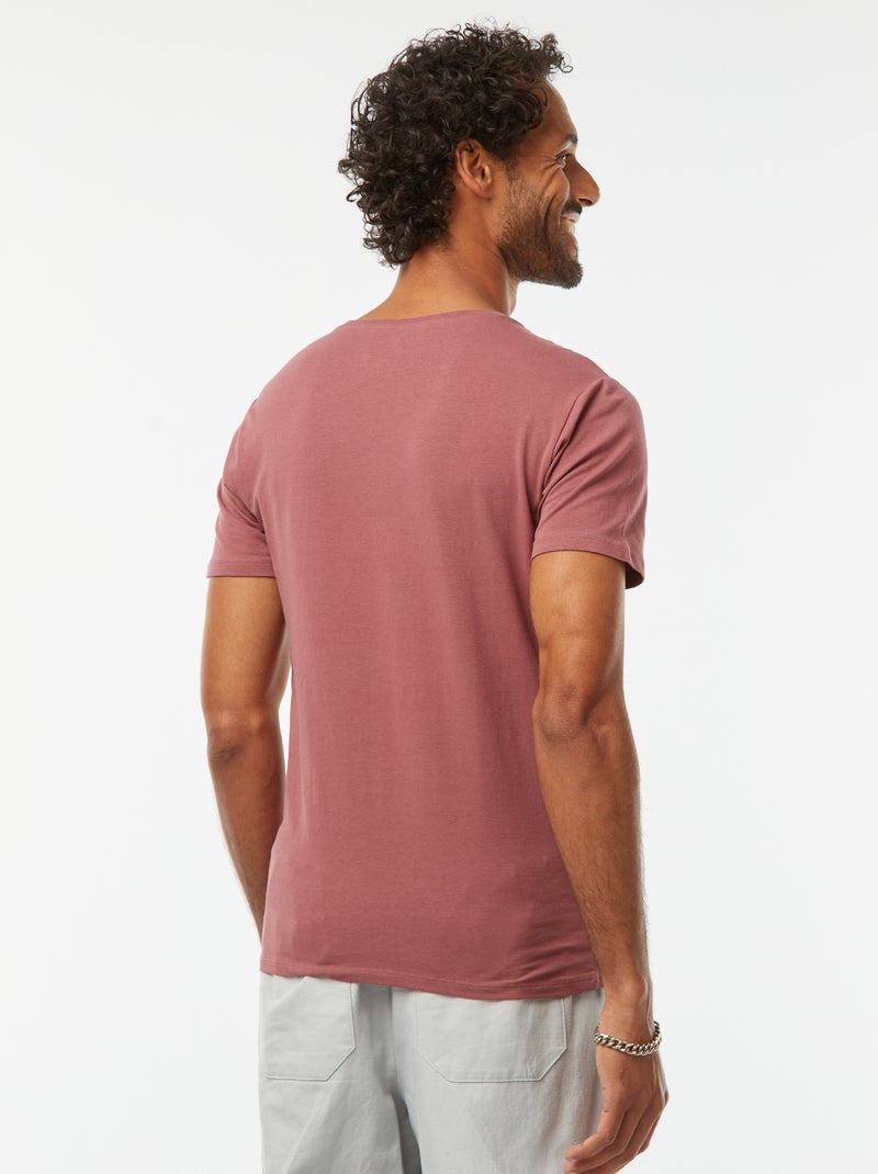 Effen T-shirt - Slim-fit Rose - Kiabi