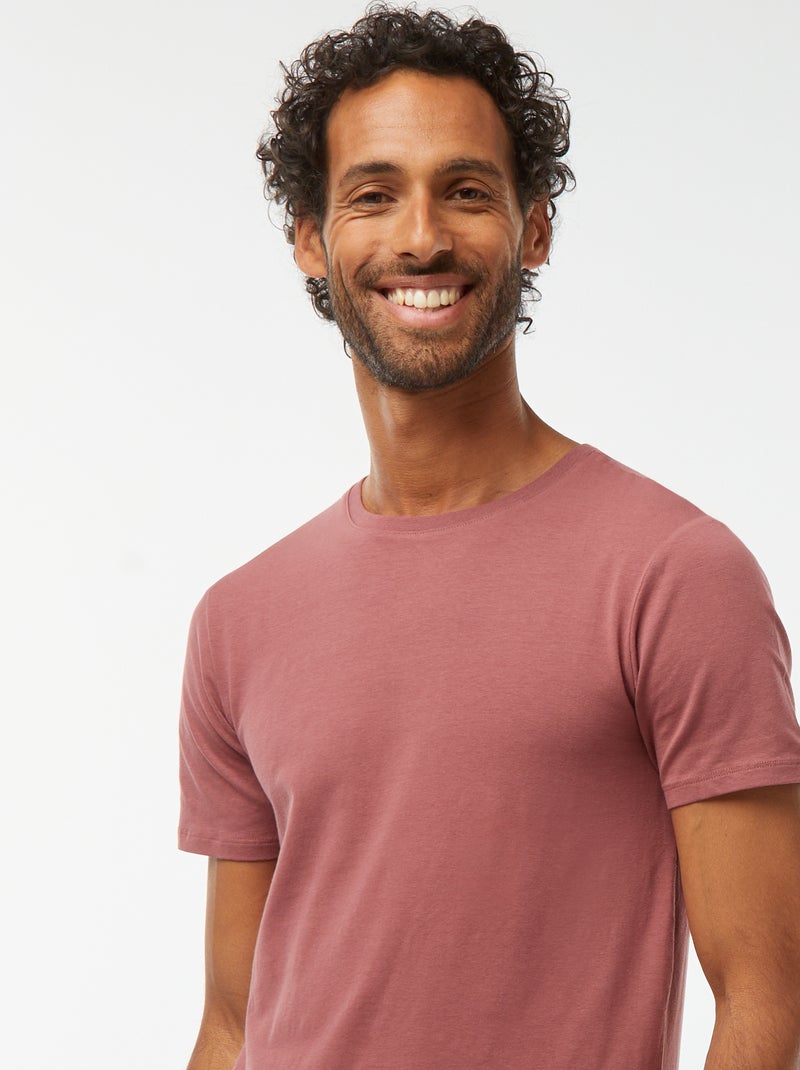 Effen T-shirt - Slim-fit Rose - Kiabi