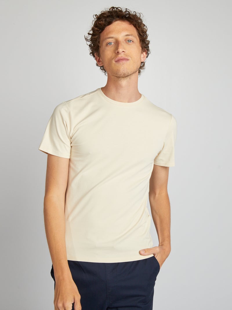 Effen T-shirt - Slim-fit WIT - Kiabi