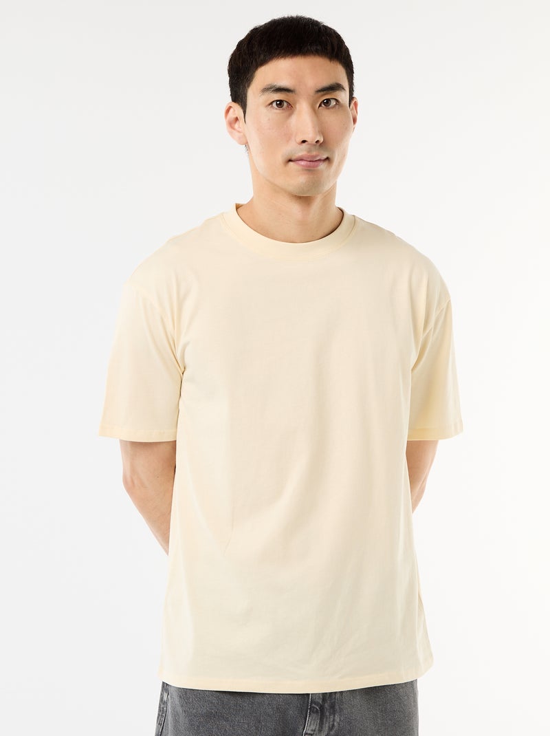 Effen T-shirt Comfort fit / Oversized Biege - Kiabi