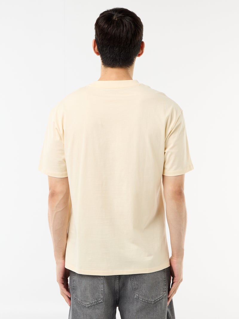 Effen T-shirt Comfort fit / Oversized Biege - Kiabi