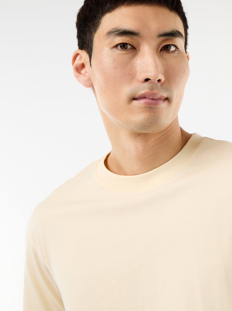 Effen T-shirt Comfort fit / Oversized Biege - Kiabi