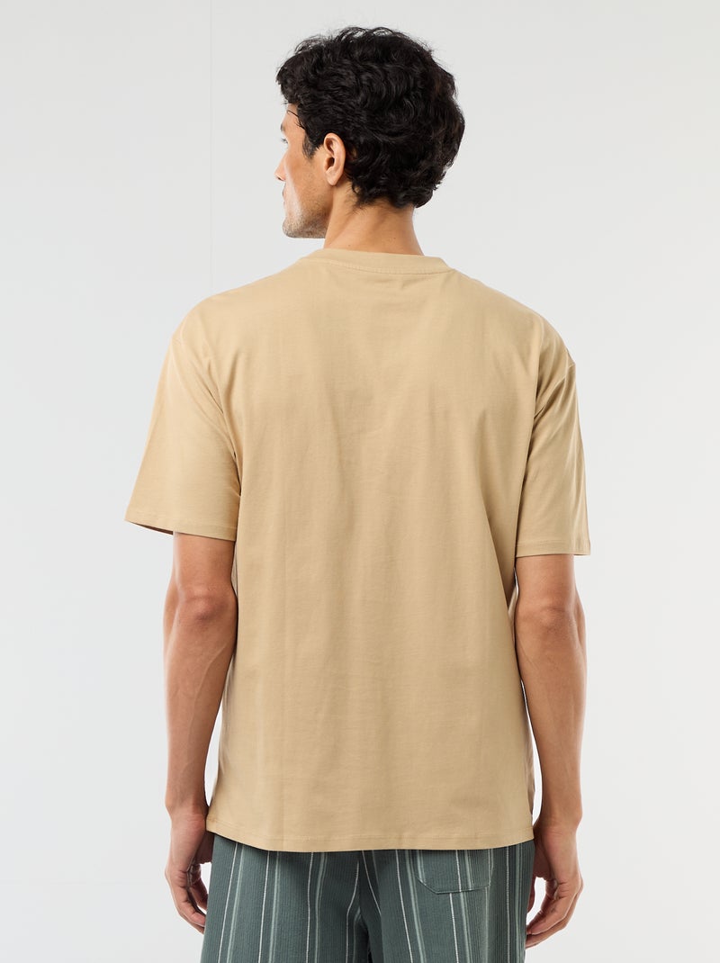 Effen T-shirt Comfort fit / Oversized Biege - Kiabi