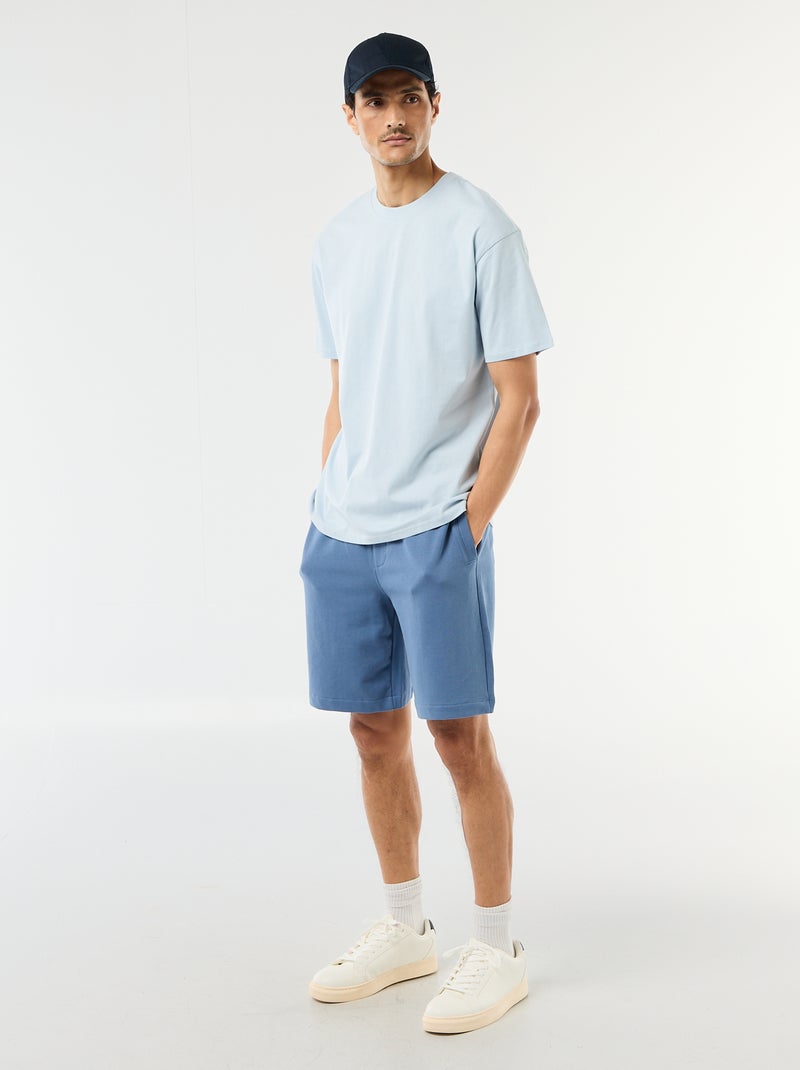 Effen T-shirt Comfort fit / Oversized Blauw - Kiabi