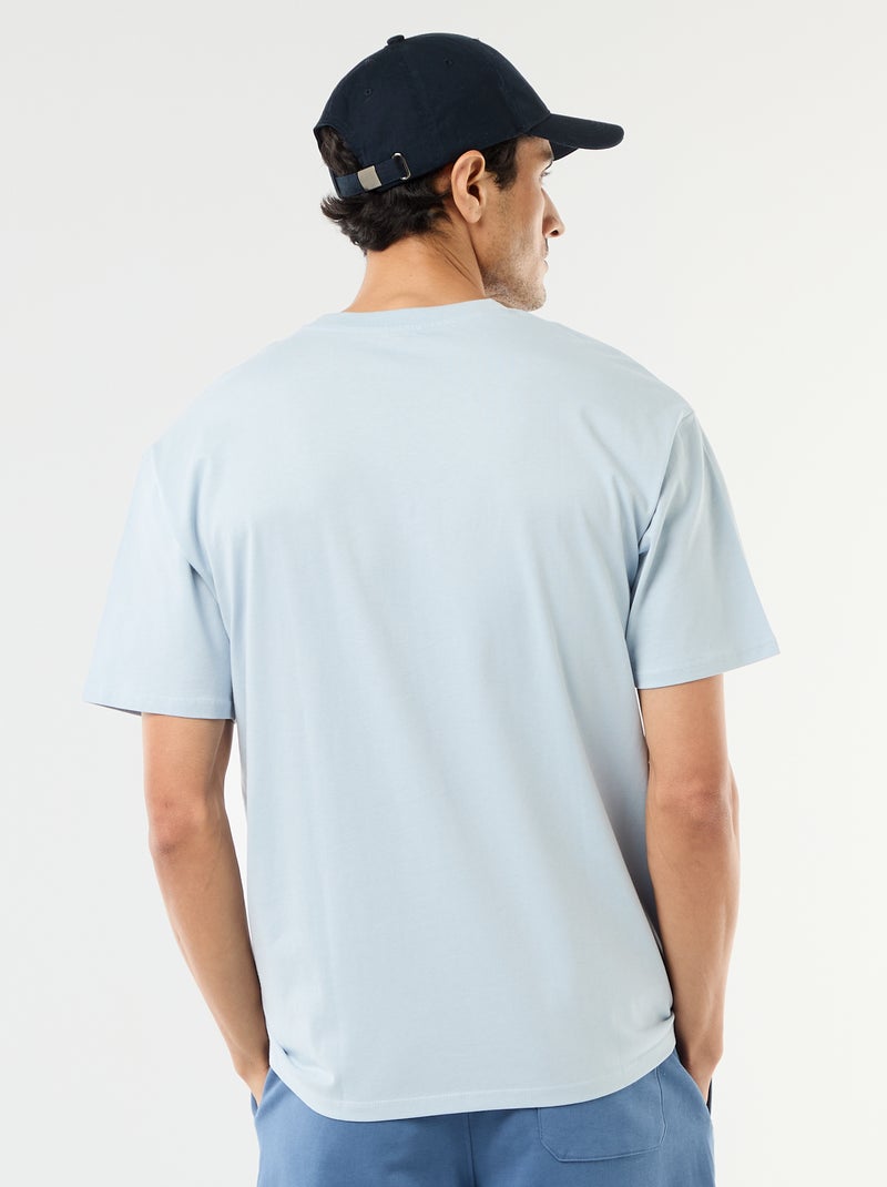 Effen T-shirt Comfort fit / Oversized Blauw - Kiabi