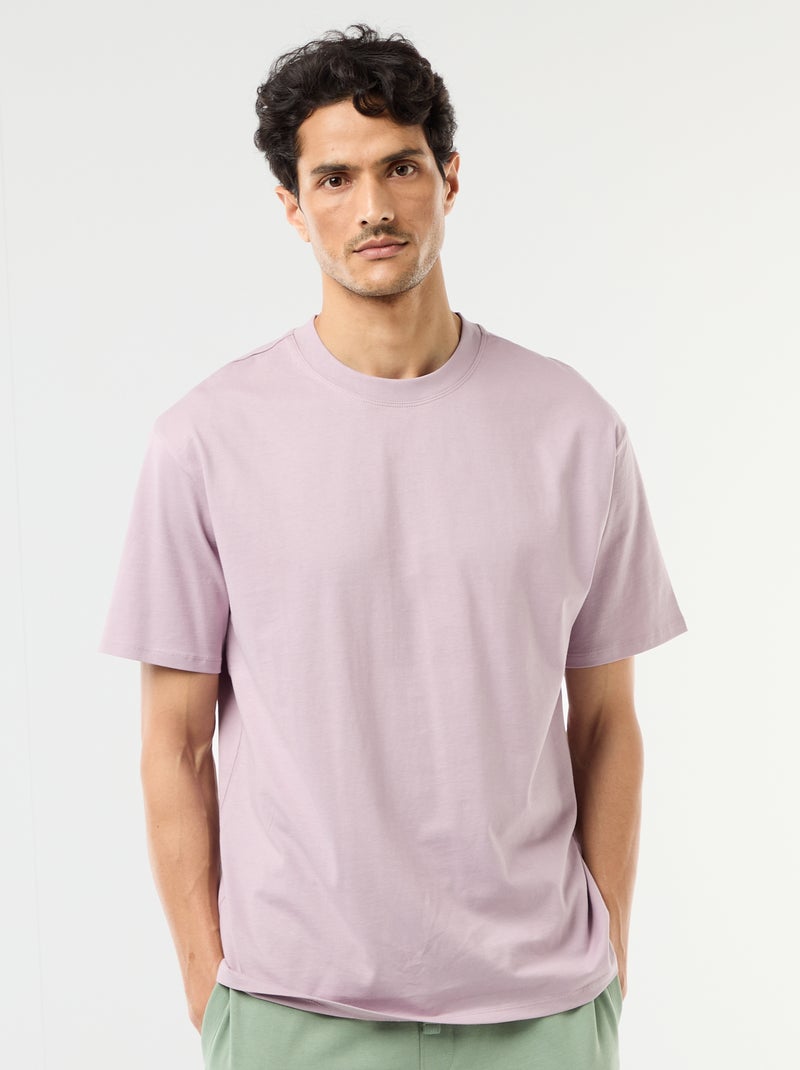 Effen T-shirt Comfort fit / Oversized Paars - Kiabi