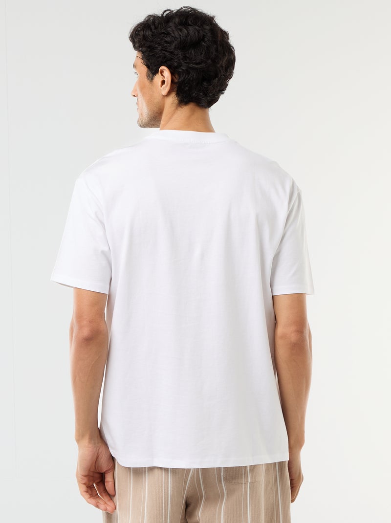 Effen T-shirt Comfort fit / Oversized Wit - Kiabi