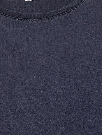 Effen T-shirt met aangerimpelde schouders