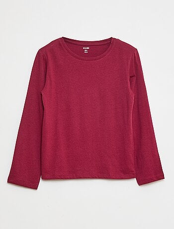 Effen T-shirt met aangerimpelde schouders