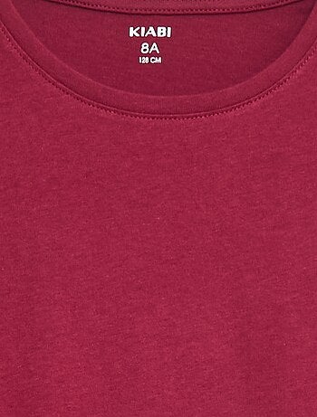 Effen T-shirt met aangerimpelde schouders