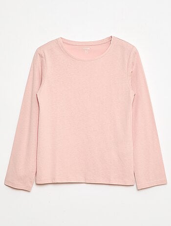 Effen T-shirt met aangerimpelde schouders