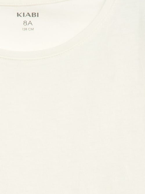 Effen T-shirt met aangerimpelde schouders - Kiabi