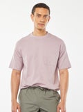 Effen T-shirt met borstzak PAARS - Kiabi