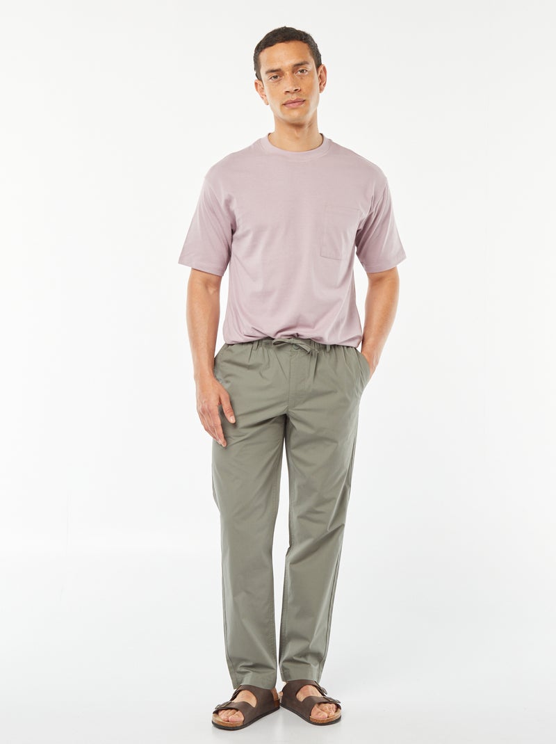 Effen T-shirt met borstzak PAARS - Kiabi