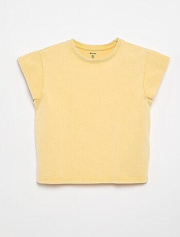 Effen T-shirt met extra korte mouwen