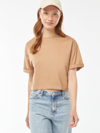 Effen T-shirt met korte mouw