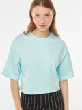 Effen T-shirt met korte mouw Blauw - Kiabi