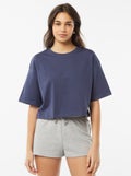 Effen T-shirt met korte mouw BLAUW - Kiabi