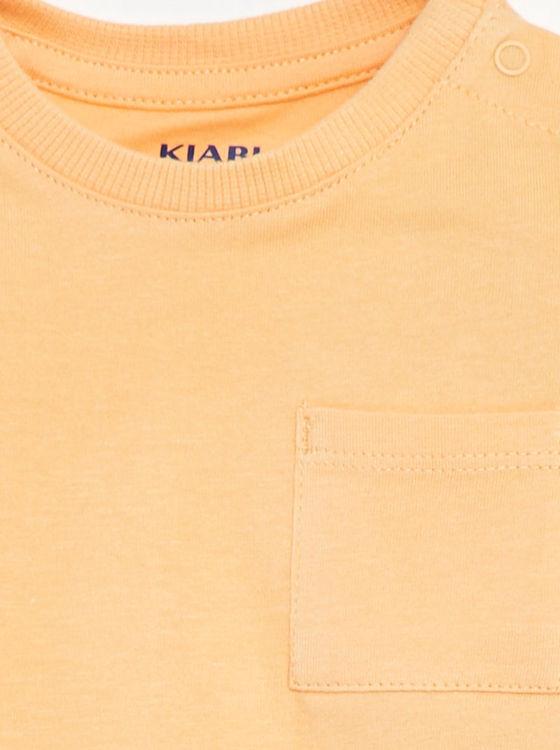 Effen T-shirt met korte mouw Oranje - Kiabi