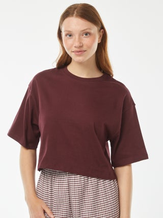 Effen T-shirt met korte mouw