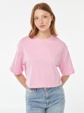 Effen T-shirt met korte mouw Rose - Kiabi