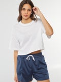 Effen T-shirt met korte mouw wit - Kiabi