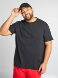 Effen T-shirt met korte mouw zwart - Kiabi