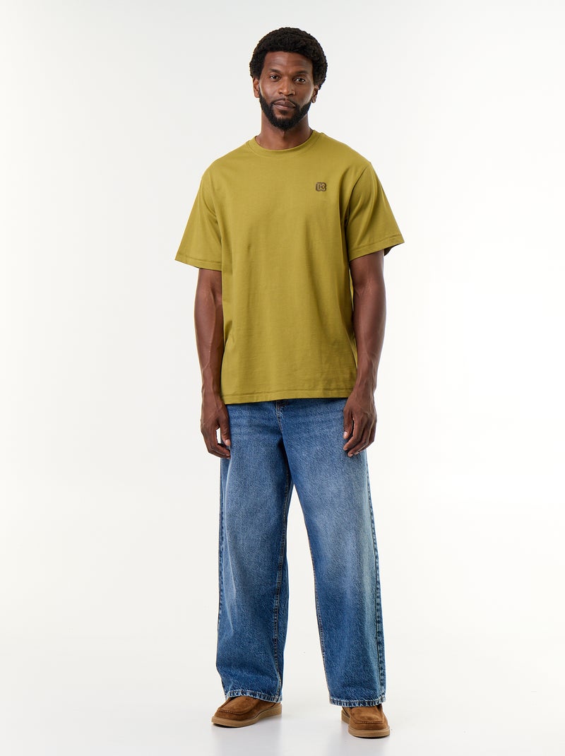 Effen T-shirt met korte mouwen Comfort fit-model - Kiabi Groen - Kiabi