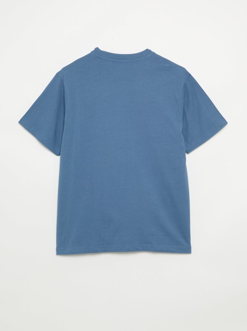 Effen T-shirt met korte mouwen, comfort fit/oversized Blauw - Kiabi
