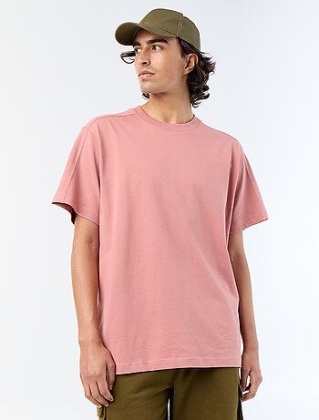 Effen T-shirt met korte mouwen, comfort fit/oversized