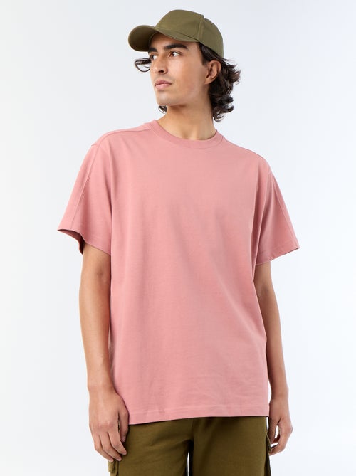 Effen T-shirt met korte mouwen, comfort fit/oversized - Kiabi