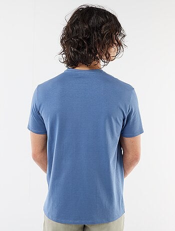 Effen T-shirt met korte mouwen en borduursel