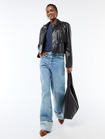 Effen T-shirt met korte mouwen en ronde hals