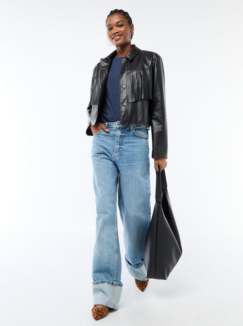 Effen T-shirt met korte mouwen en ronde hals - Kiabi