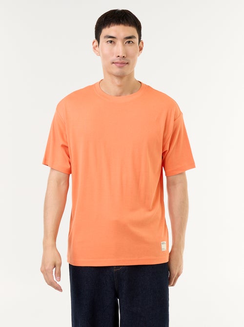 Effen T-shirt met korte mouwen en ronde hals - Kiabi