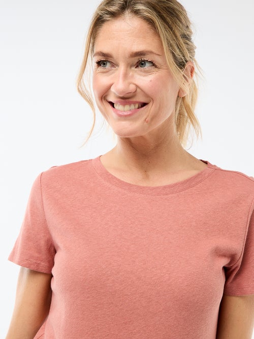 Effen T-shirt met korte mouwen en ronde hals - Kiabi