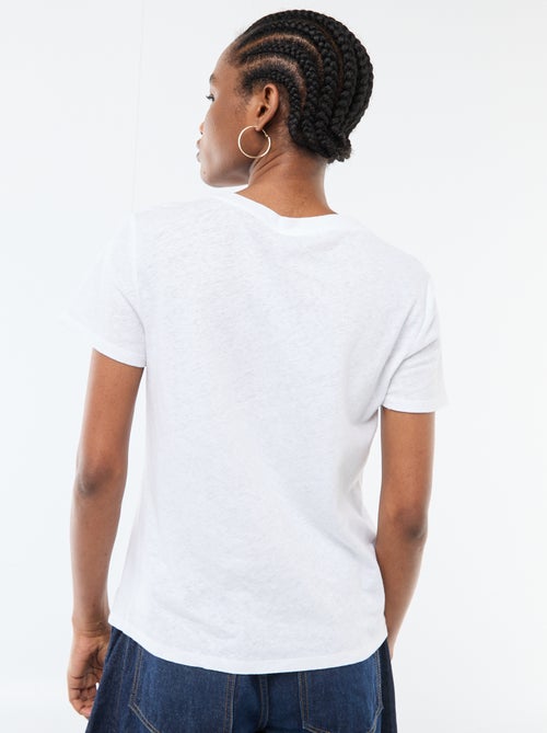 Effen T-shirt met korte mouwen en ronde hals - Kiabi