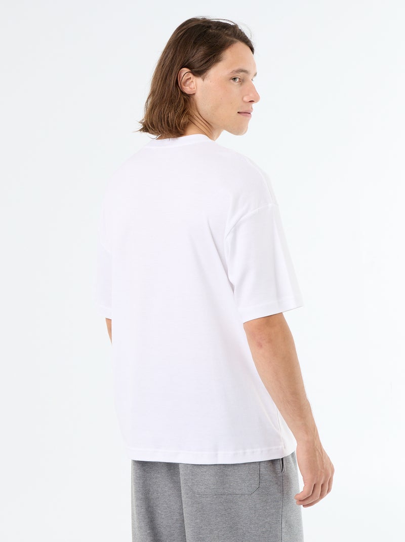 Effen T-shirt met korte mouwen en ronde hals Wit - Kiabi