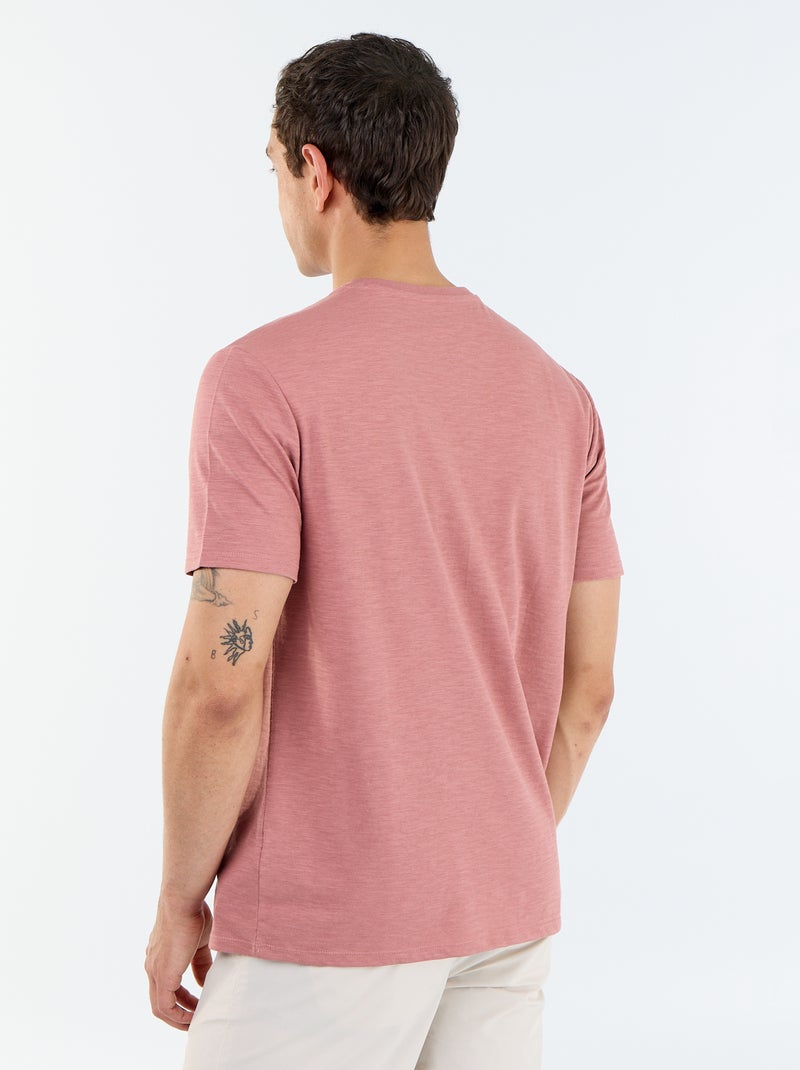 Effen T-shirt met korte mouwen Rose - Kiabi
