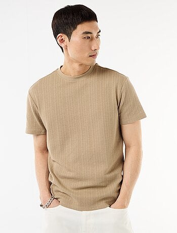 Effen T-shirt met korte mouwen van fantasietricot