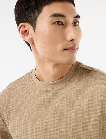 Effen T-shirt met korte mouwen van fantasietricot