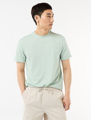 Effen T-shirt met korte mouwen van fantasietricot