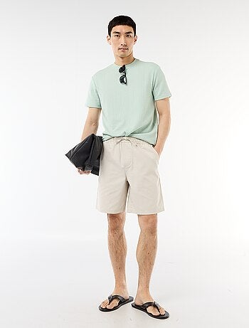 Effen T-shirt met korte mouwen van fantasietricot