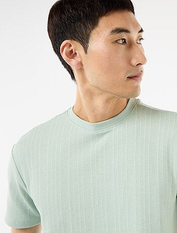 Effen T-shirt met korte mouwen van fantasietricot